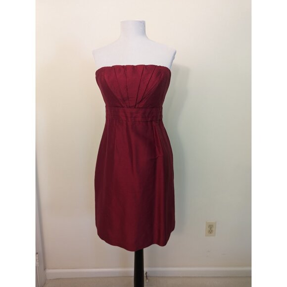 Tahari Detachable Strap A Line Fit Flare Red Dress Size 2 - Picture 2 of 8